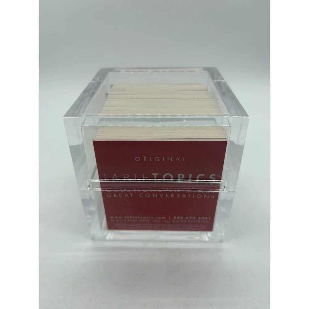 Table Topics Conversation Original Questions Party Game Cards Acrylic Box
